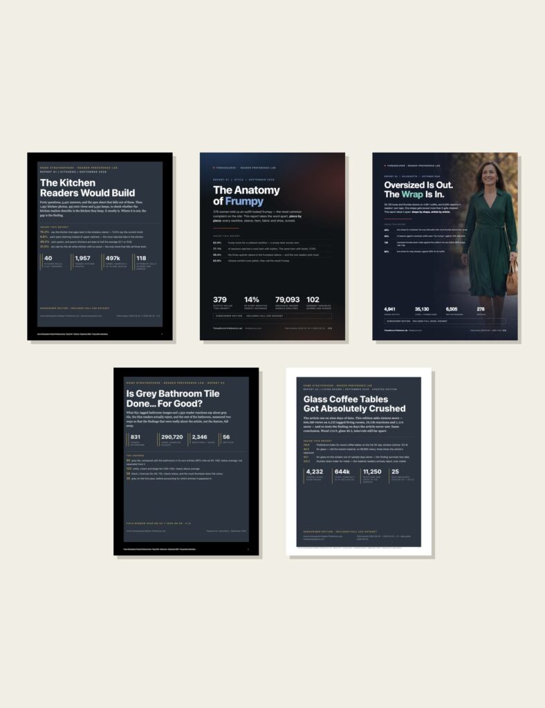 Covers of all five Statwren reports